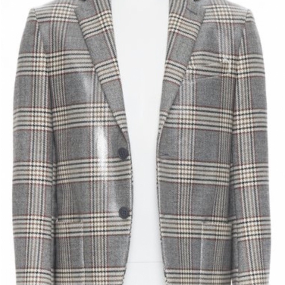 Fendi runway shiny coating, plaid sport coat